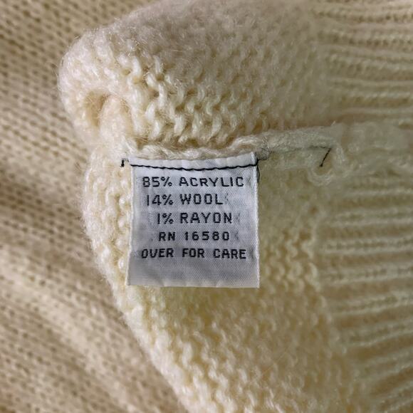 CATALINA Cream Argyle Acrylic Wool Cardigan Sweater Vest Size‎ Medium - Picture 9 of 11